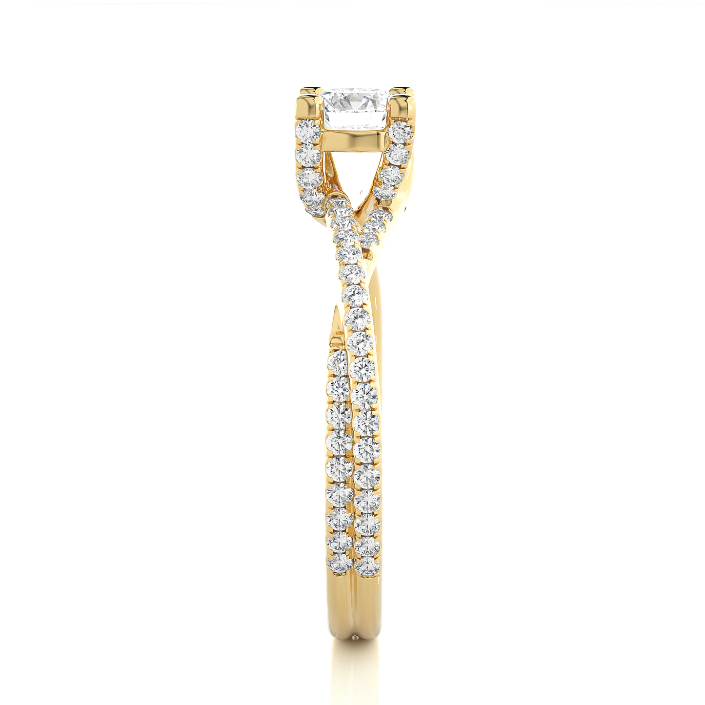 Round Shape Lab Grown Diamond Colorless 14K Solid Gold Ring Gift For Her Birthday