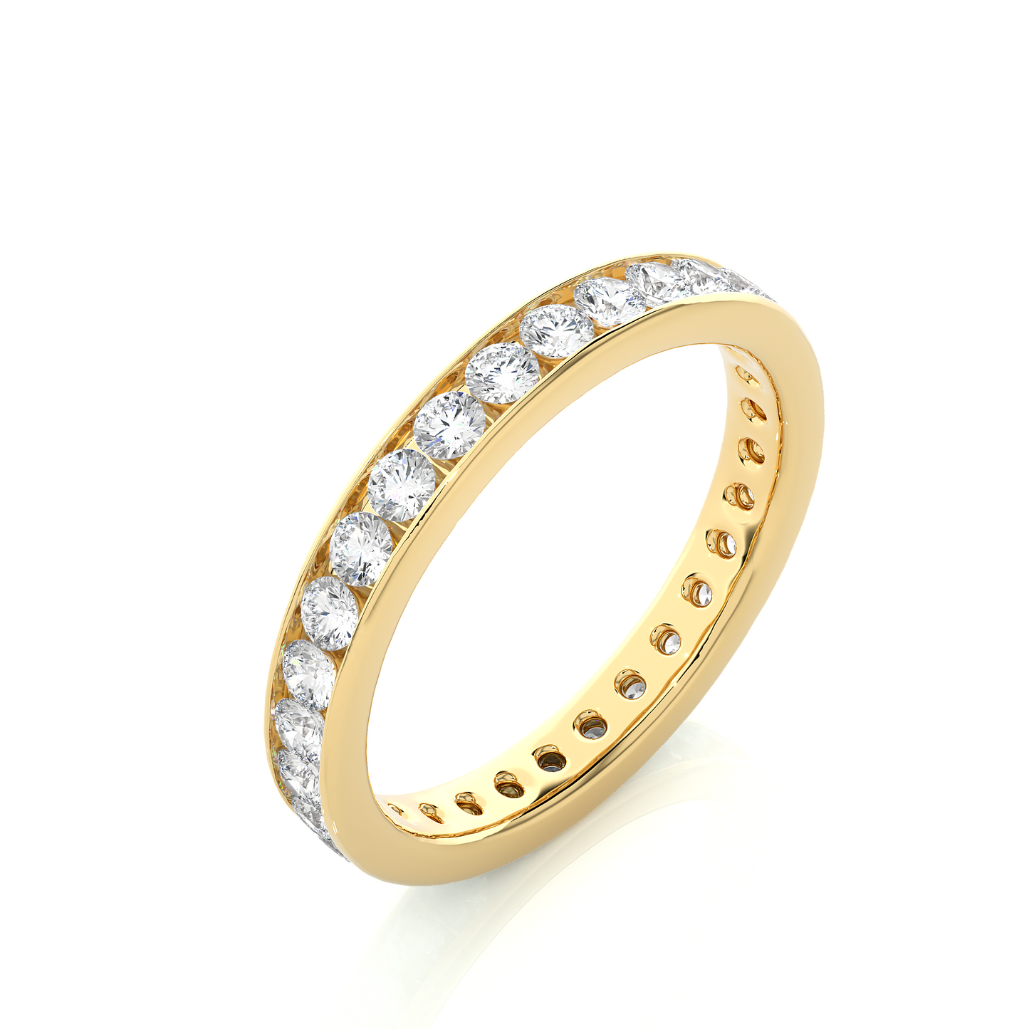 1.04 CT Round Shaped Classic Lab Grown/ Natural Diamond Eternity Band Ring Timeless Circle Of Sparkle