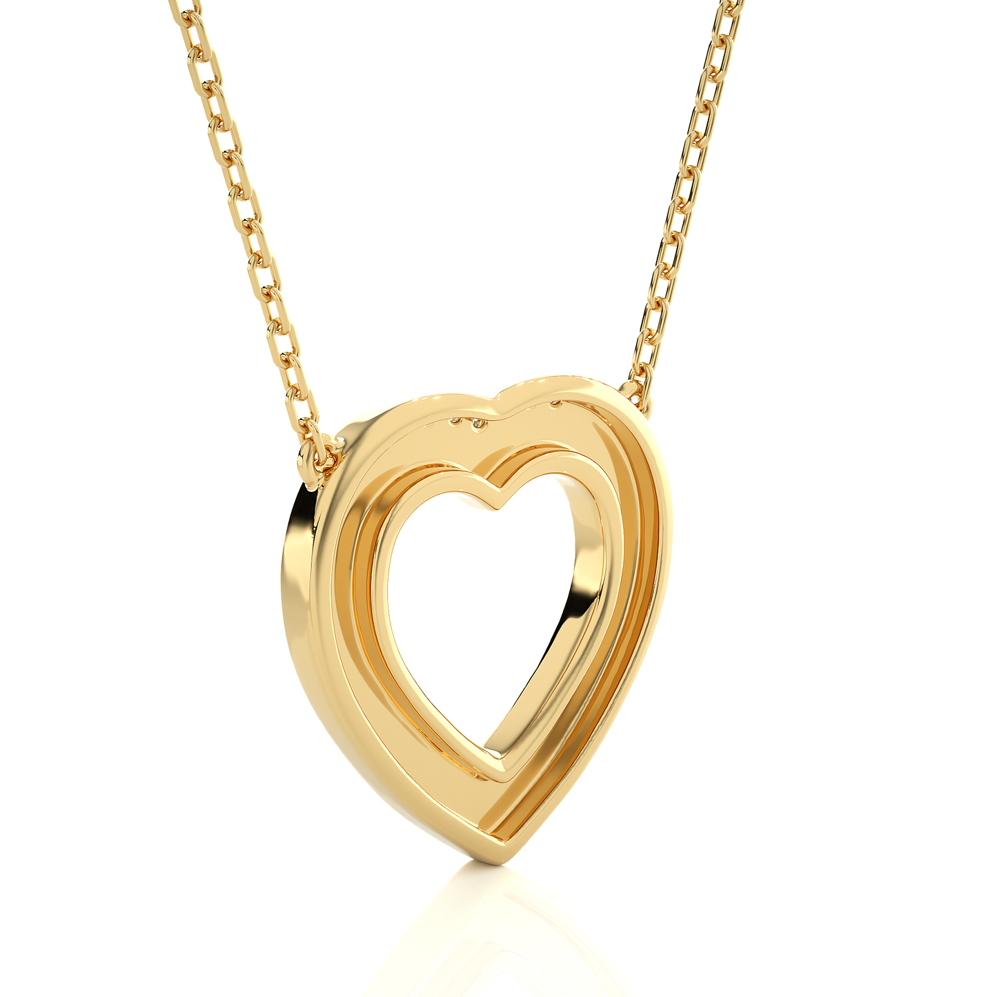 Vintage Heart Pendant with Exquisite Round Diamond Anniversary Gift For Her