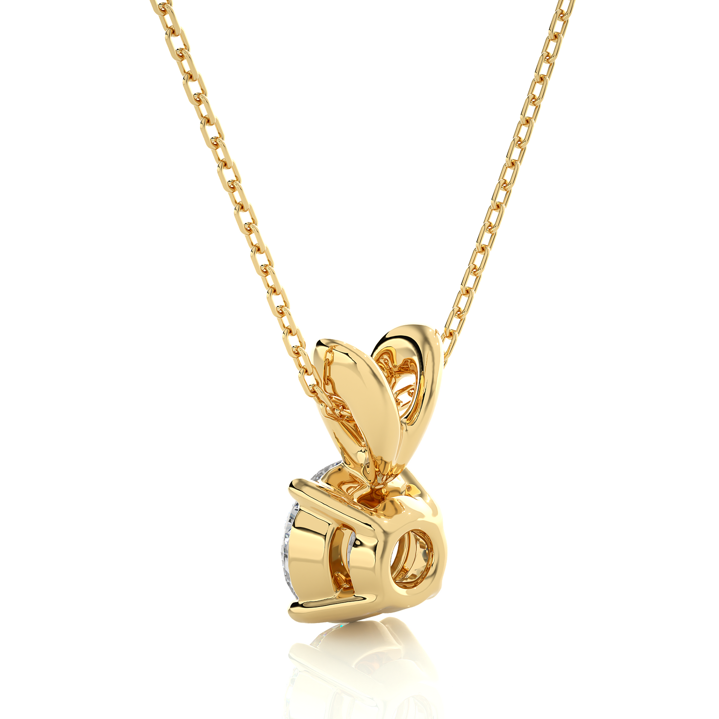 14K Gold Minimalist Diamond Pendant 0.59 CT Round Solitaire Necklace In labgrown Diamond