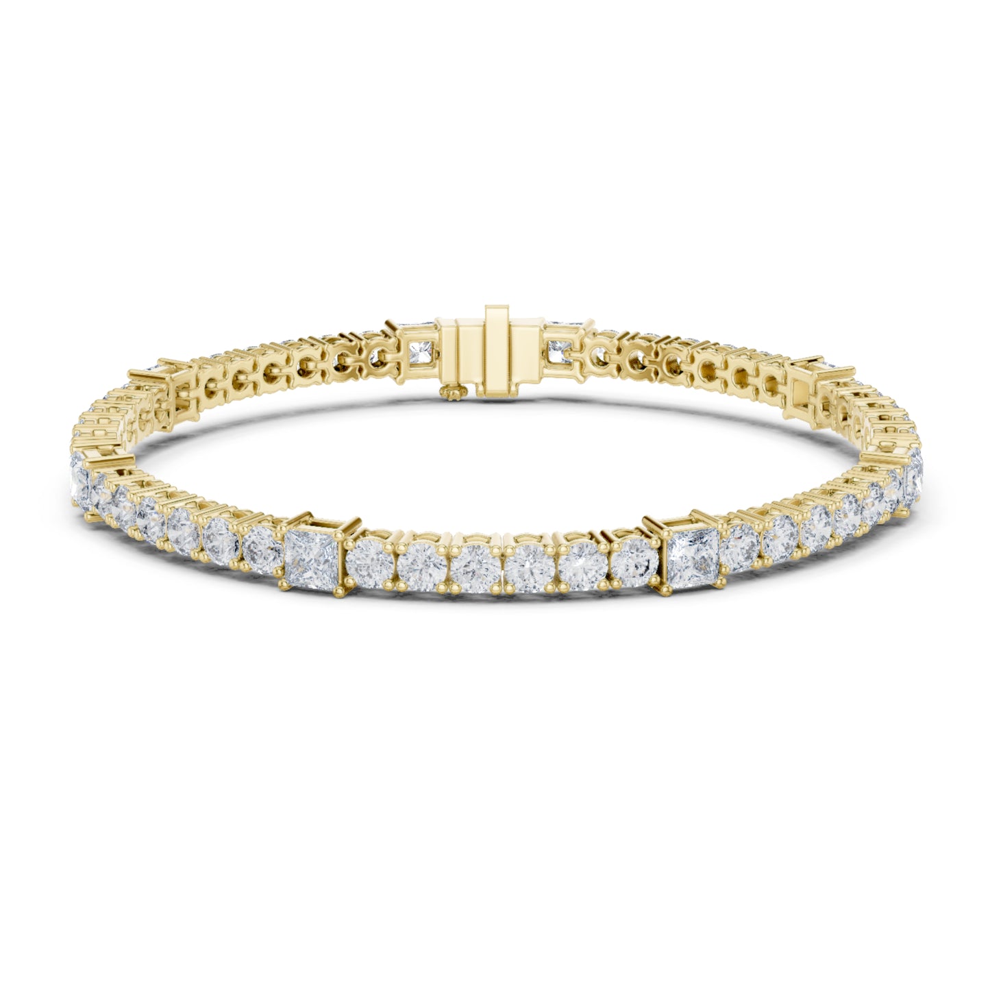 6.52Ct Round and Princess Cut White Colorless Lab Grown Diamond Unique Vintage Elegant Classic Wedding  Bracelet Gift For Women's