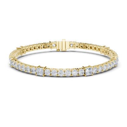 6.52Ct Round and Princess Cut White Colorless Lab Grown Diamond Unique Vintage Elegant Classic Wedding  Bracelet Gift For Women's