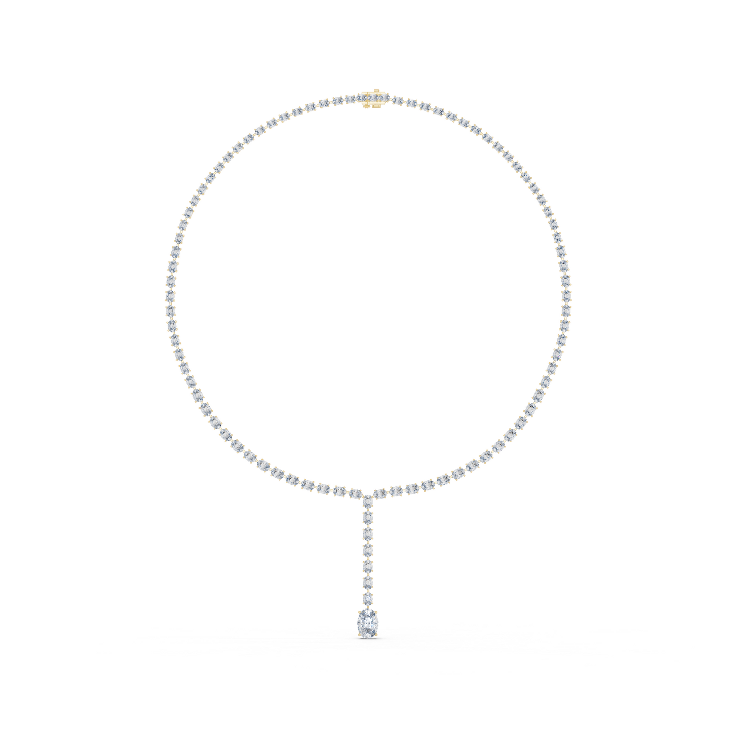 Oval Shape Lab Grown Diamond 10k Solid Rose Gold Fabulous Unique Diamond Necklace For Birthday Gift