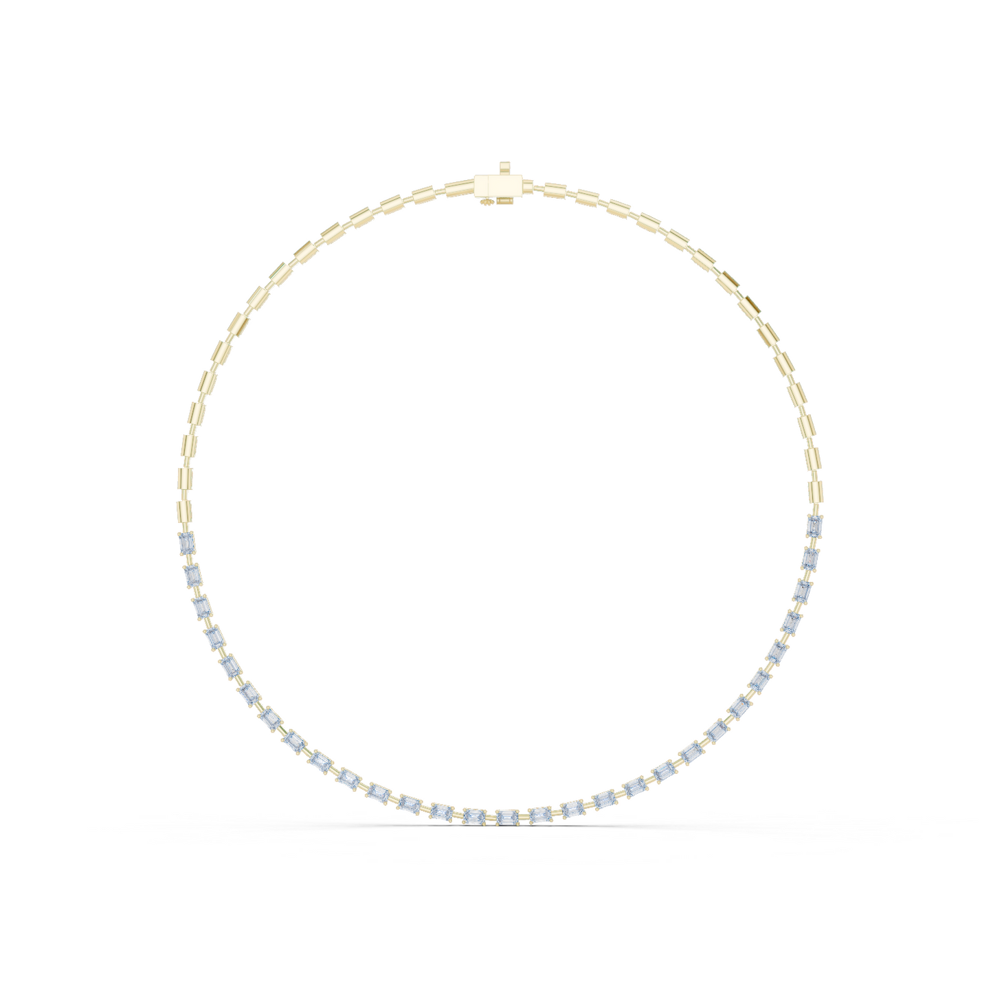 6.09 Ct Emerald Cut Lab grown Diamond 18k Solid Gold Stunning Fabulous Diamond Necklace For Her
