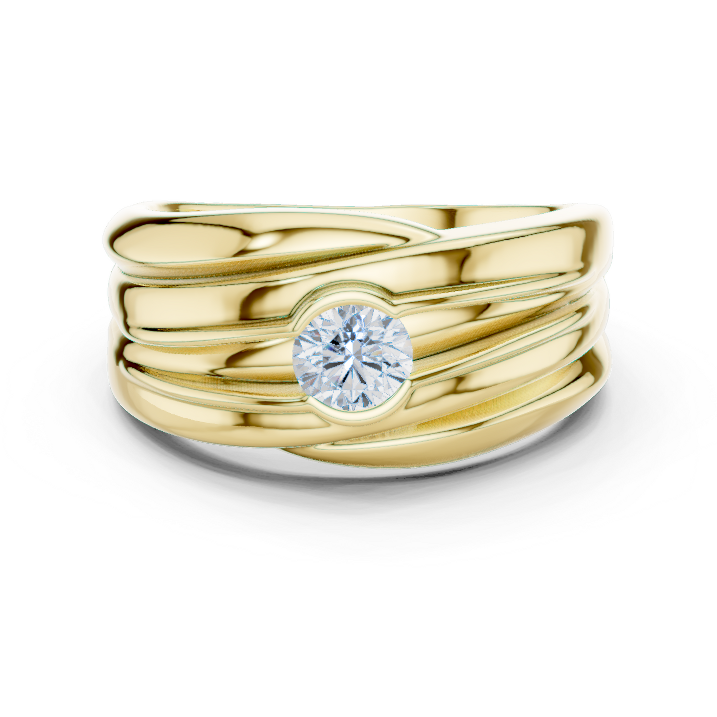 One Stone Solitaire Round Shape Lab grown Diamond New Style Vintage Men's Diamond Ring