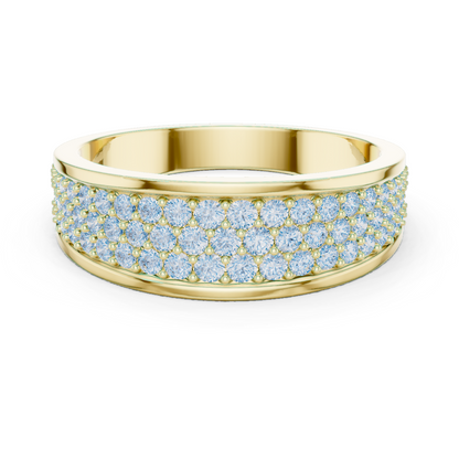 18k Solid Gold Round Shapes Lab grown & Natural Diamond Men Ring For Every Occasionally Wear For Her