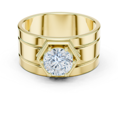 1.49 Ct Round Cut Lab Grown Diamond Classic Vintage Men's Unique Diamond Ring For Anniversary