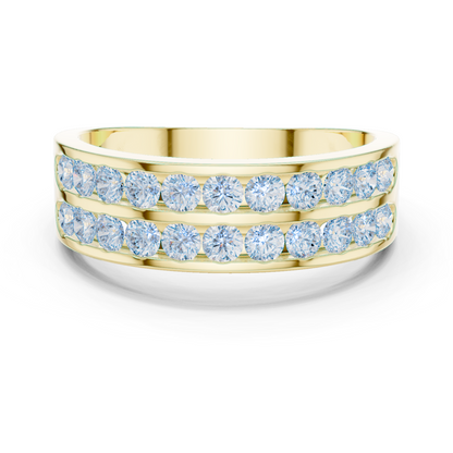 10k Solid White Gold Natural & Lab Grown Round Shapes Diamond Esthetical Men's Diamond Ring