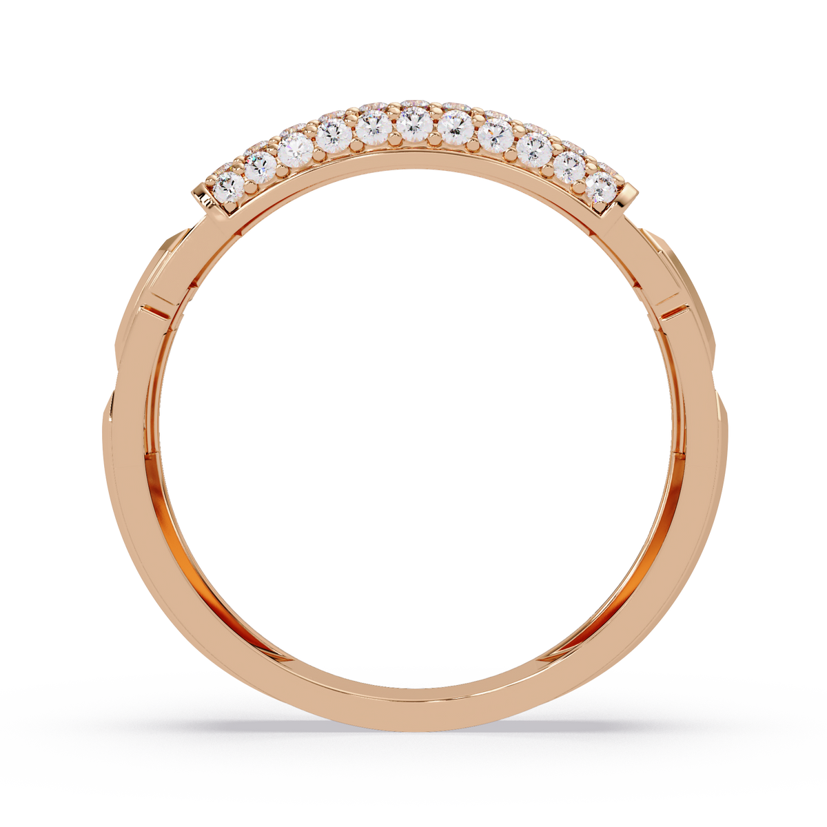 Yellow Gold Invisible Set Diamond Rectangle Ring - HIGHCARAT DIAMONDS