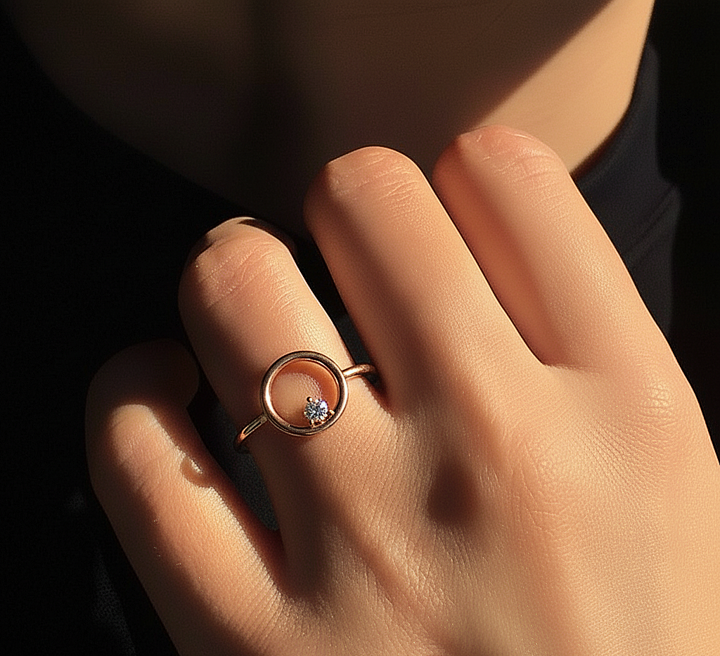 Minimalist Lab Grown Round Cut Diamond Gift Ring