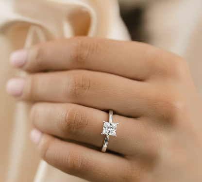 Princess Cut Lab Diamond Wedding Ring