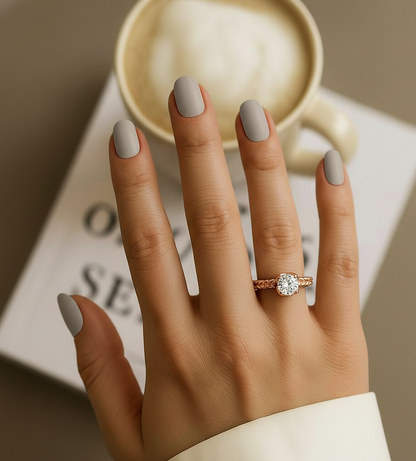 Lab Grown Round Diamond Minimalist Twisted Ring