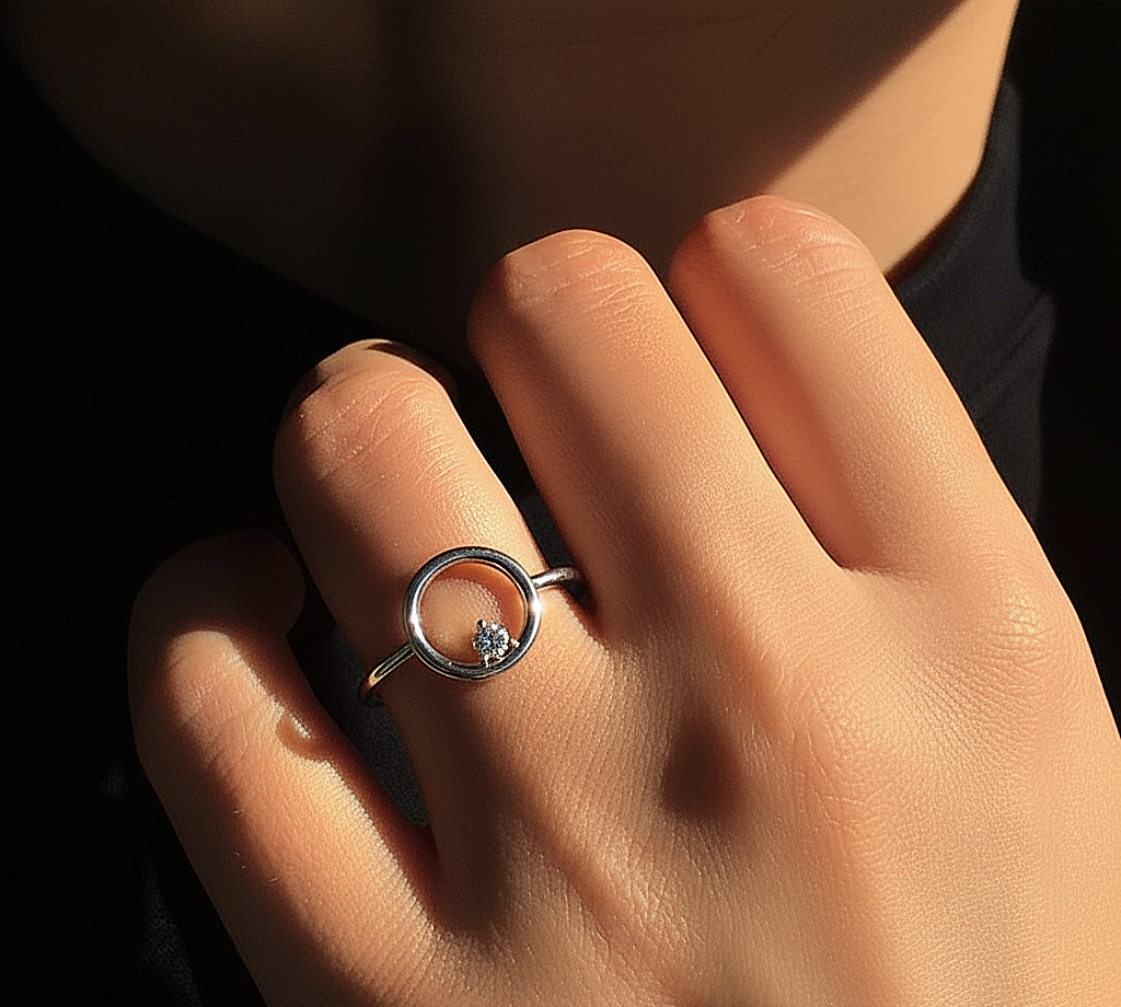 Minimalist Lab Grown Round Cut Diamond Gift Ring