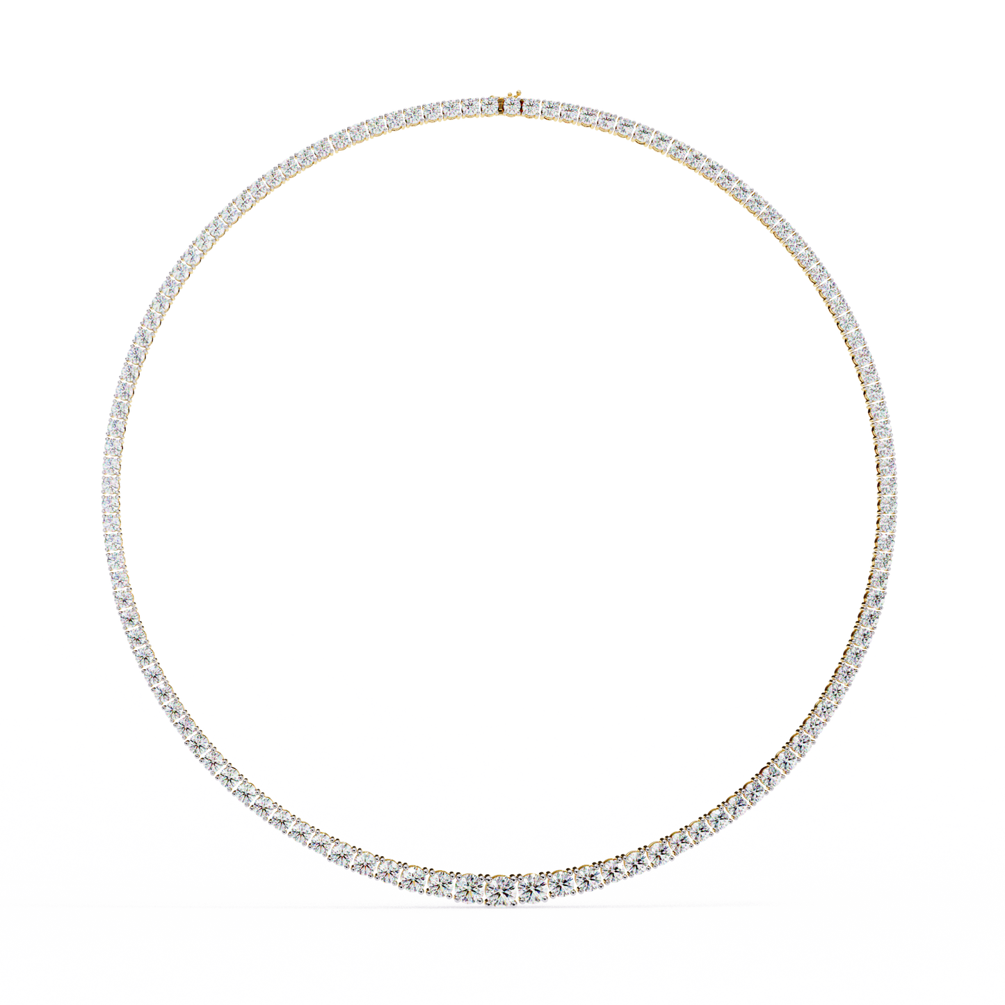 17.54 Ct Round Cut Lab Grown Diamond Prong Set Elegant Minimalist Unisex Vintage Chain Tennis Necklace