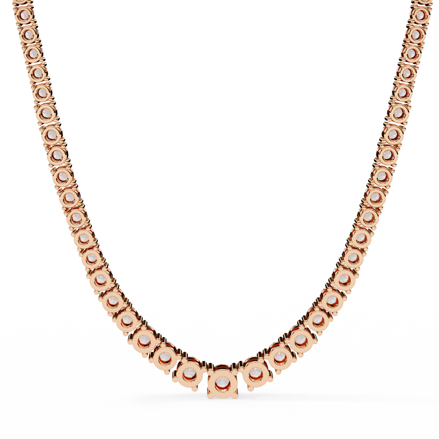 17.54 Ct Round Cut Lab Grown Diamond Prong Set Elegant Minimalist Unisex Vintage Chain Tennis Necklace