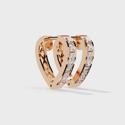 Vintage Princess Cut Top Grade Diamond Elegant Minimalist Stunning Handmade Hoop Party Wear Earring For Her