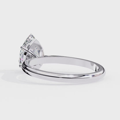 Lab Grown Pear Shaped Diamond Solitaire Ring
