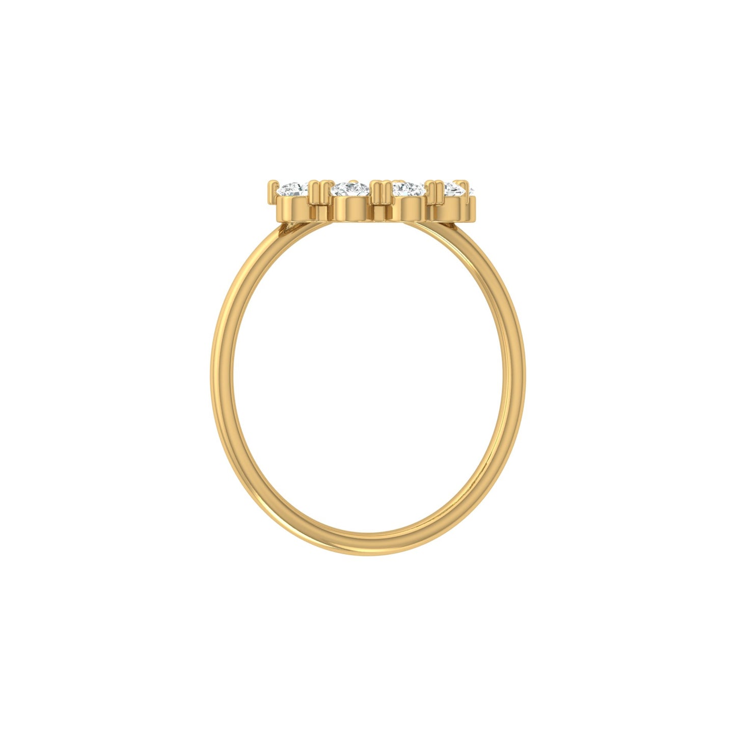 14K Solid Gold Hands Curved Diamond Band Ring Pear Marquise Round Diamond Ring