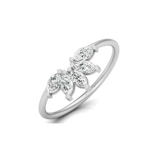 Curved Wedding Ring Women Marquise Lab Grown Diamond Ring Unique Crown Daily Wear Ring