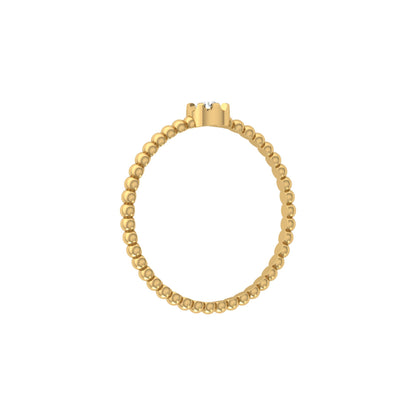 Crushed Round Diamond Solitaire Engagement Ring