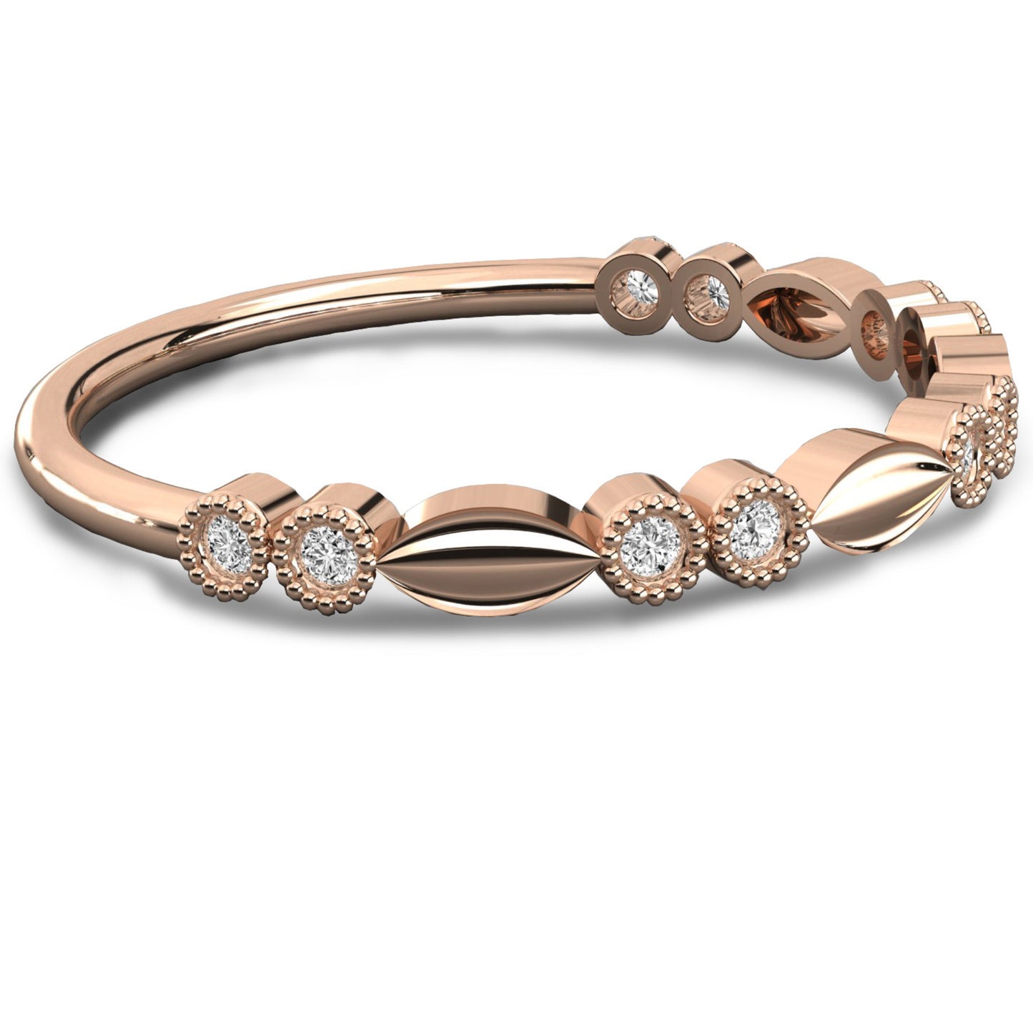 Vintage Style Round Diamond Eternity Band Unique & Charming For Women's