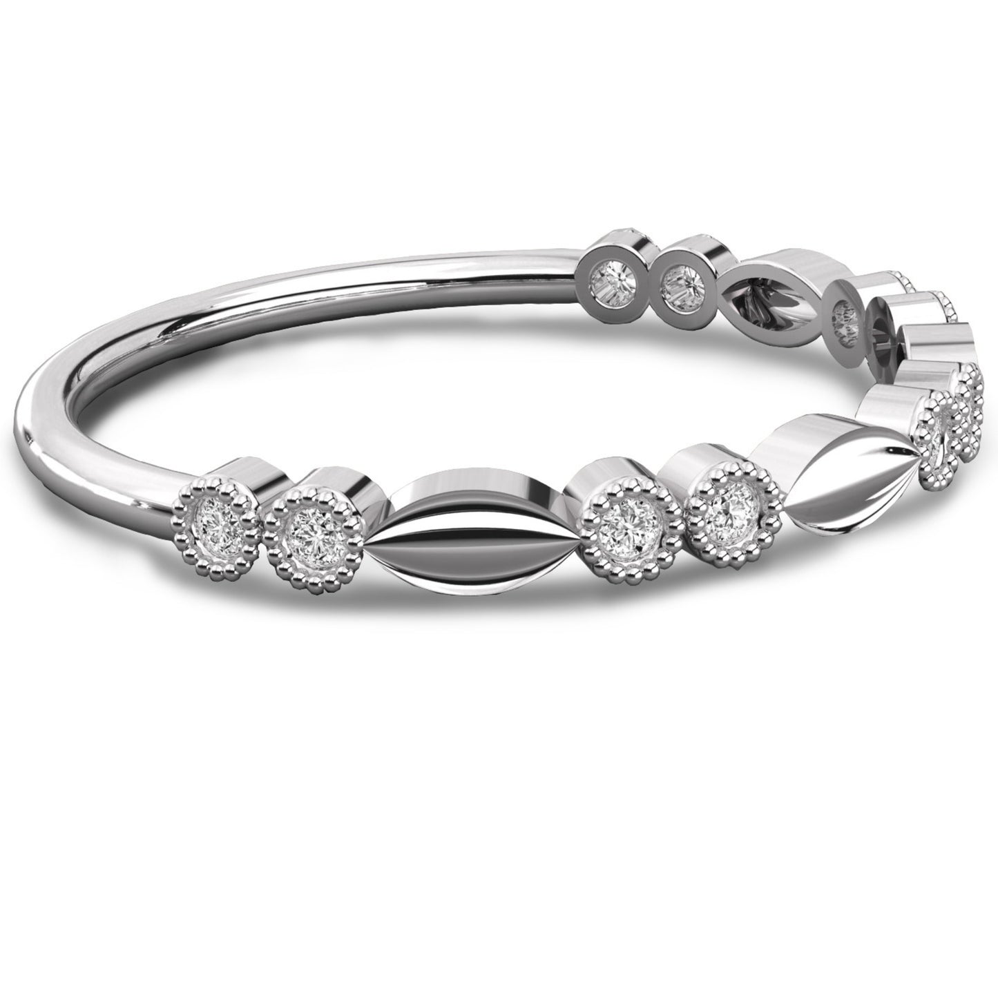 Vintage Style Round Diamond Eternity Band Unique & Charming For Women's