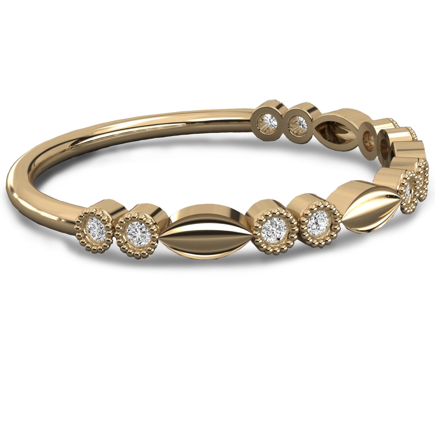 Vintage Style Round Diamond Eternity Band Unique & Charming For Women's