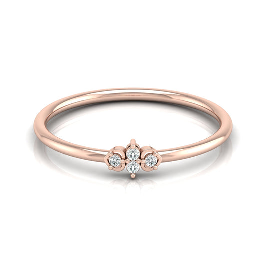 Minimalist Round Cut Lab Grown Diamond Bezel Set Ring