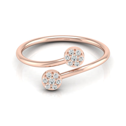 0.10 CT Bypass Round Diamond Women's Ring for Her In 14KT Gold Lab-Grown Or Natural