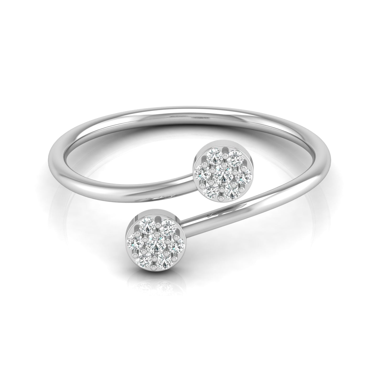 0.10 CT Bypass Round Diamond Women's Ring for Her In 14KT Gold Lab-Grown Or Natural