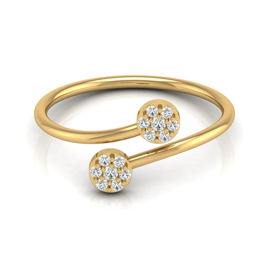 0.10 CT Bypass Round Diamond Women's Ring for Her In 14KT Gold Lab-Grown Or Natural - HIGHCARAT DIAMONDS