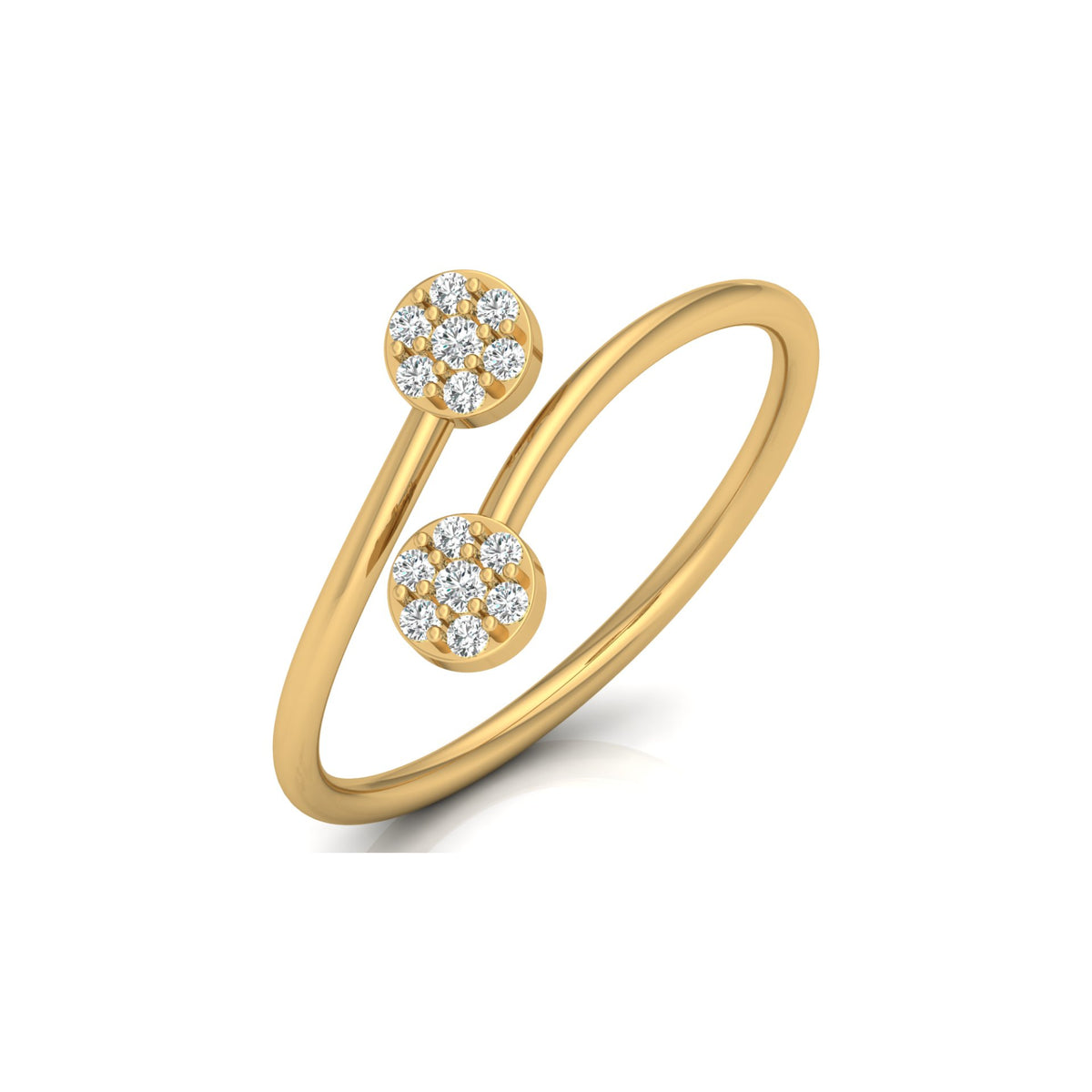 0.10 CT Bypass Round Diamond Women's Ring for Her In 14KT Gold Lab-Grown Or Natural - HIGHCARAT DIAMONDS