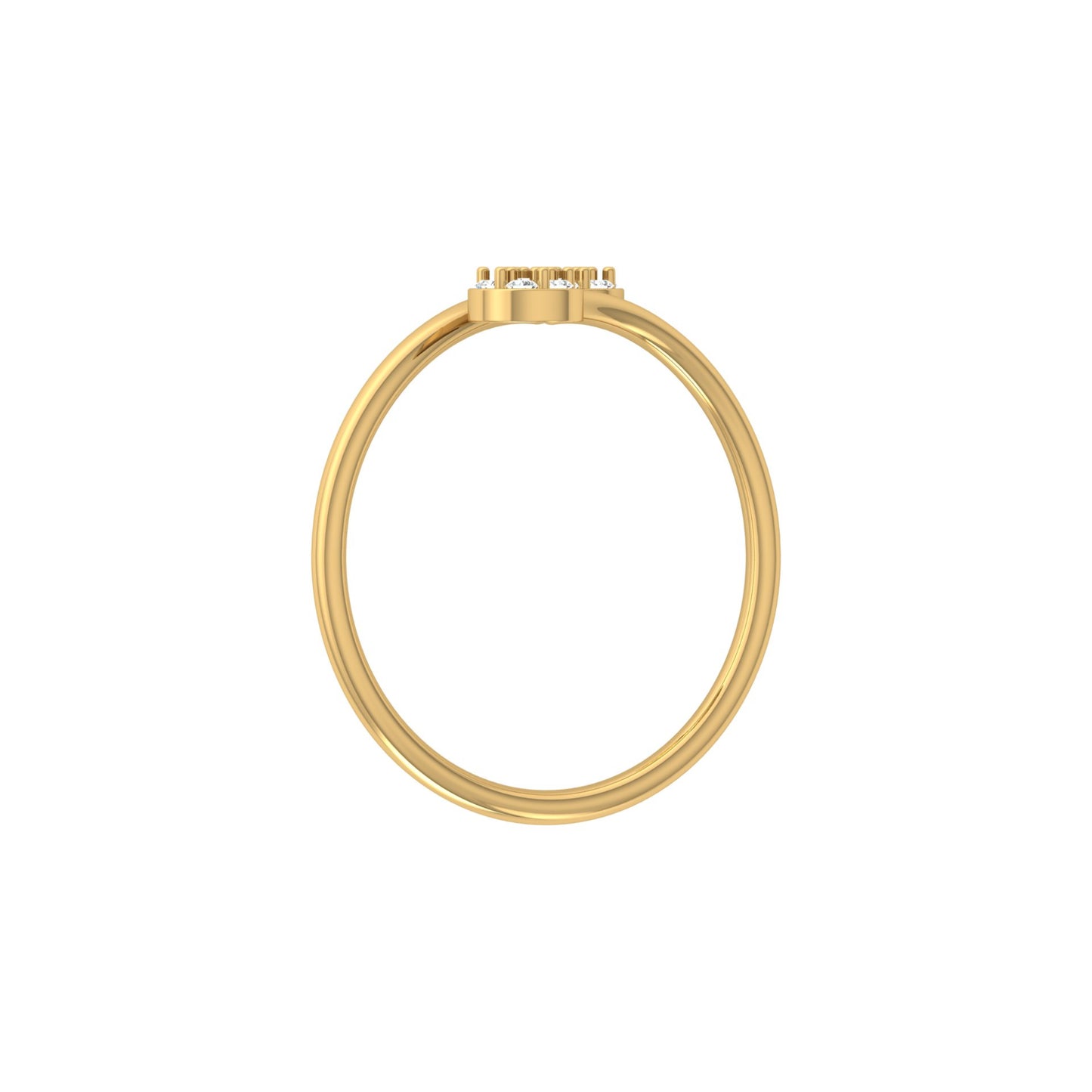 0.10 CT Bypass Round Diamond Women's Ring for Her In 14KT Gold Lab-Grown Or Natural