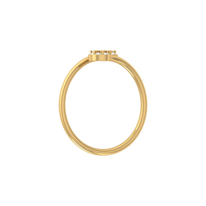 0.10 CT Bypass Round Diamond Women's Ring for Her In 14KT Gold Lab-Grown Or Natural