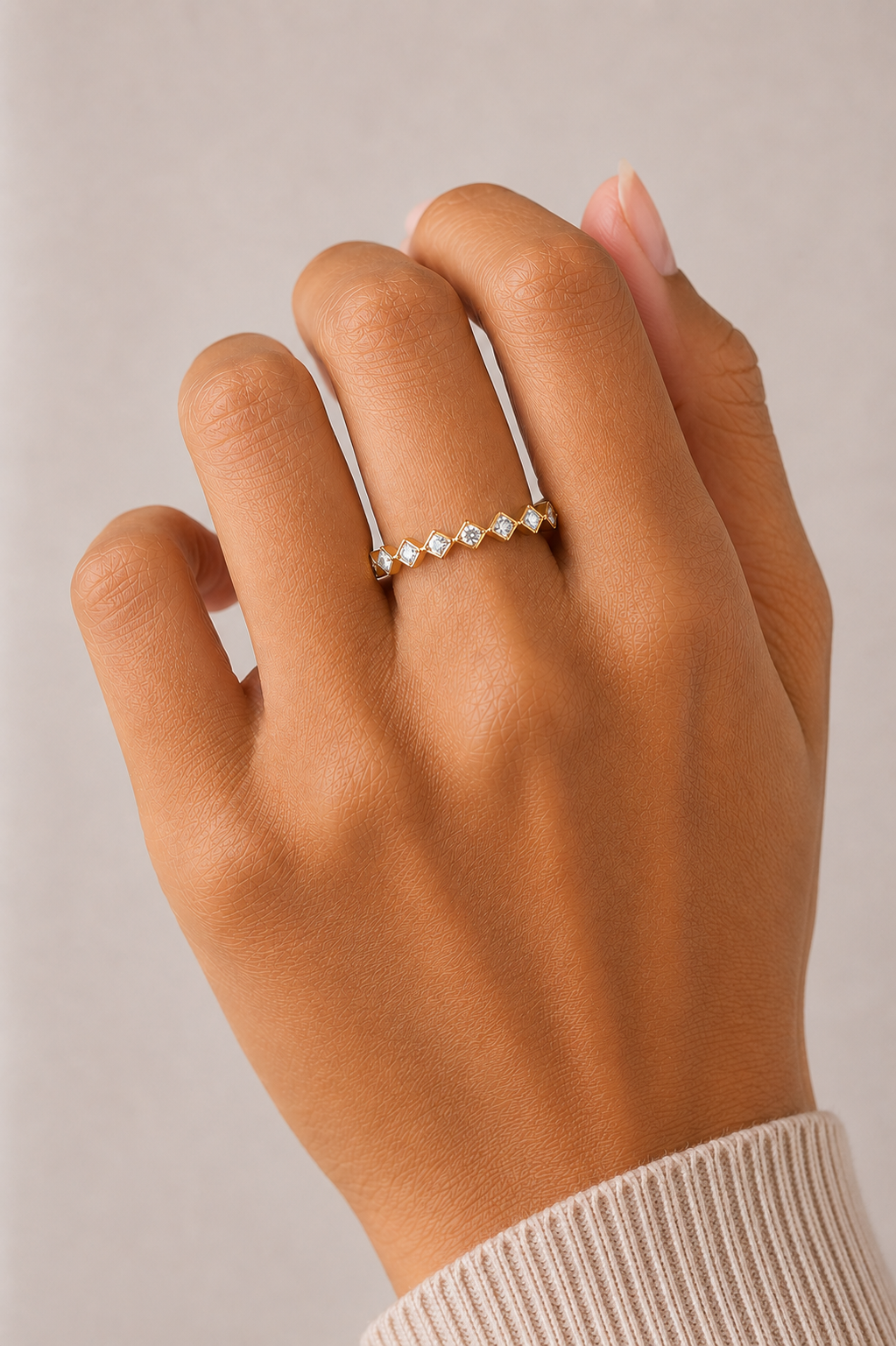 0.11 CT Diamond Band Ring for Women's Lightweight & Elegant Anniversary gift for her - HIGHCARAT DIAMONDS