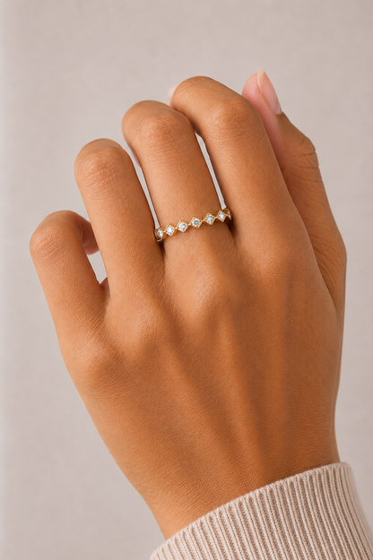 0.11 CT Diamond Band Ring for Women's Lightweight & Elegant Anniversary gift for her - HIGHCARAT DIAMONDS