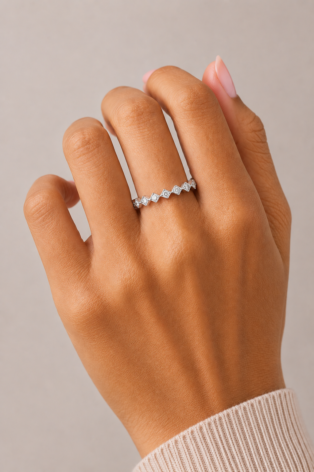 0.11 CT Diamond Band Ring for Women's Lightweight & Elegant Anniversary gift for her - HIGHCARAT DIAMONDS