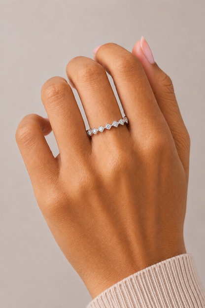 0.11 CT Diamond Band Ring for Women's Lightweight & Elegant Anniversary gift for her - HIGHCARAT DIAMONDS