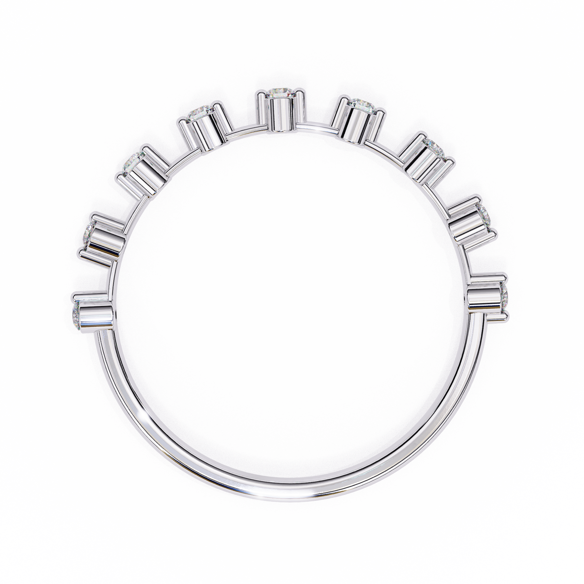 Round Cut 0.11Ct Diamond Prong Set Dainty Stackable Cluster Vintage Stacking Daily Wear Band For Her - HIGHCARAT DIAMONDS