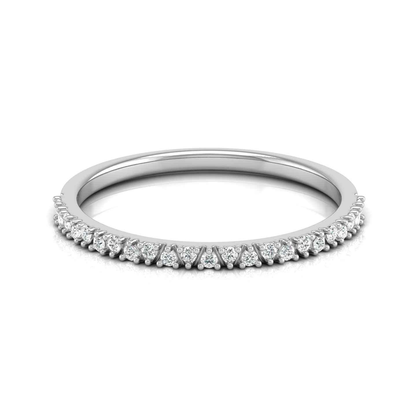 0.11 CT Round Diamond Wedding Band Ring in 14K Gold for Women Lab-Grown or Natural - HIGHCARAT DIAMONDS