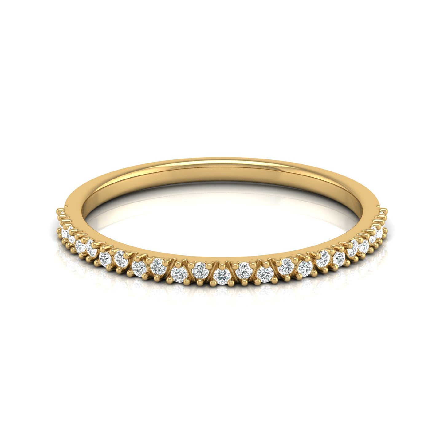 0.11 CT Round Diamond Wedding Band Ring in 14K Gold for Women Lab-Grown or Natural - HIGHCARAT DIAMONDS