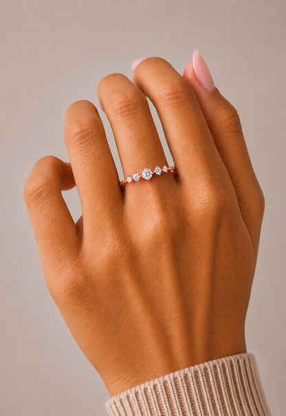 0.12 CT Elegant Round Diamond Band Ring For Her Perfect For Daily Sparkle - HIGHCARAT DIAMONDS