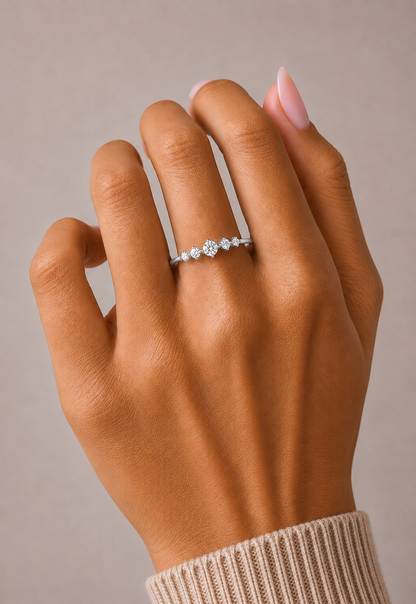 0.12 CT Elegant Round Diamond Band Ring For Her Perfect For Daily Sparkle - HIGHCARAT DIAMONDS