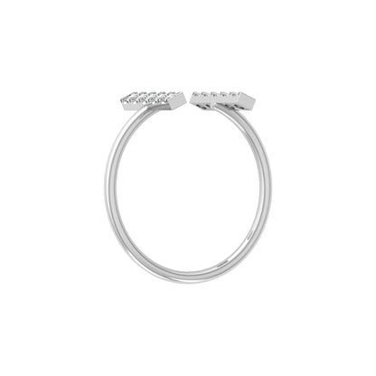 0.13 CT Colorless Round Unique Open Wedding Band Engagement Ring For Her