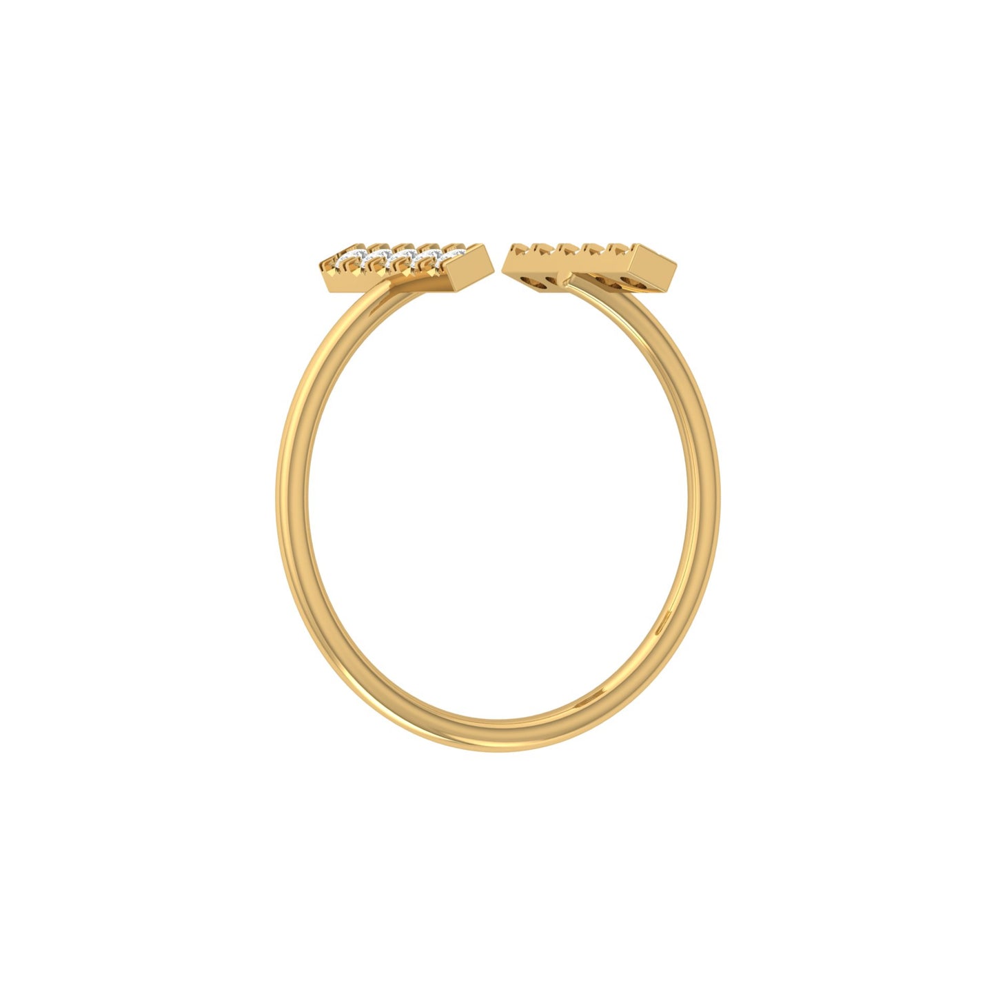 0.13 CT Colorless Round Unique Open Wedding Band Engagement Ring For Her