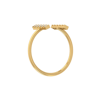 0.13 CT Colorless Round Unique Open Wedding Band Engagement Ring For Her