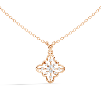 0.14 Carat Round Cut Diamond Pendant in 18K Solid Yellow Gold Perfect Gift for Her