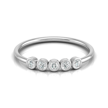 0.15 CT Bezel Set Round Diamond Engagement Ring for Her In 14KT Gold Plated Minimalist Style Lab Grown or Natural - HIGHCARAT DIAMONDS