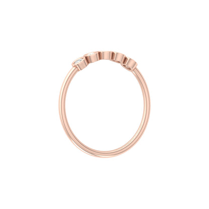 0.15 CT Bezel Set Round Diamond Engagement Ring for Her In 14KT Gold Plated Minimalist Style Lab Grown or Natural - HIGHCARAT DIAMONDS