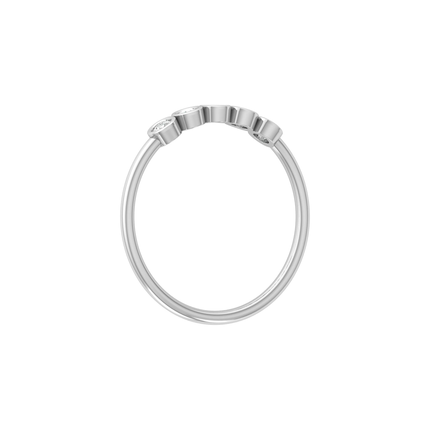 0.15 CT Bezel Set Round Diamond Engagement Ring for Her In 14KT Gold Plated Minimalist Style Lab Grown or Natural - HIGHCARAT DIAMONDS